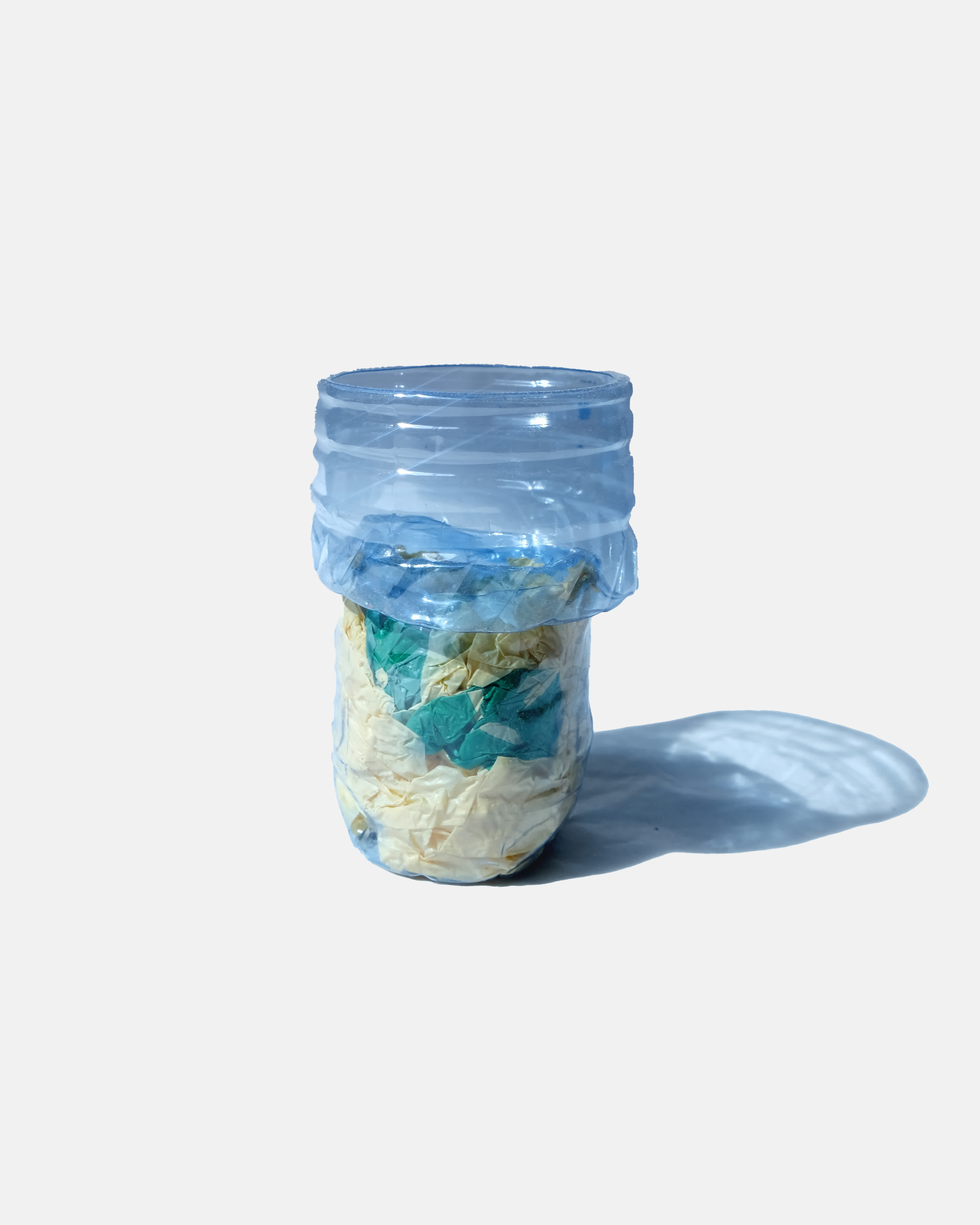 Cup made from re-purposed plastic bottles